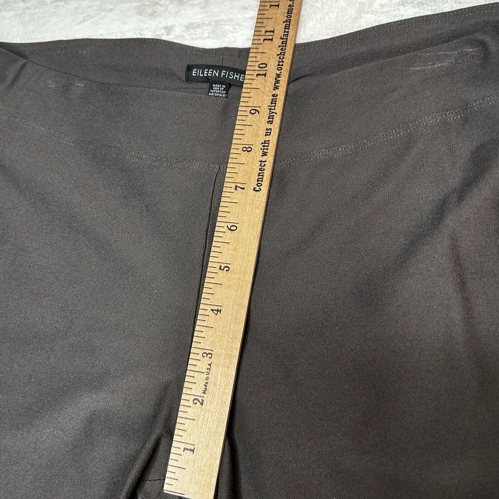 Eileen Fisher Womens Medium Taupe Crepe Straight Leg Elastic Waist Stretch Pants - Picture 6 of 8